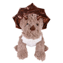 Rosewood Dasher Dino Dog Toy - Festive Plush Dinosaur with Metallic Bronze Accen