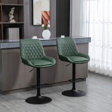Retro Bar Stools Set of 2, Kitchen Stool,Green