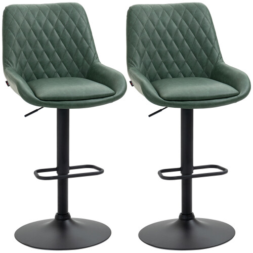 Retro Bar Stools Set of 2,  Kitchen Stool,Green 2