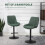 Retro Bar Stools Set of 2,  Kitchen Stool,Green 6