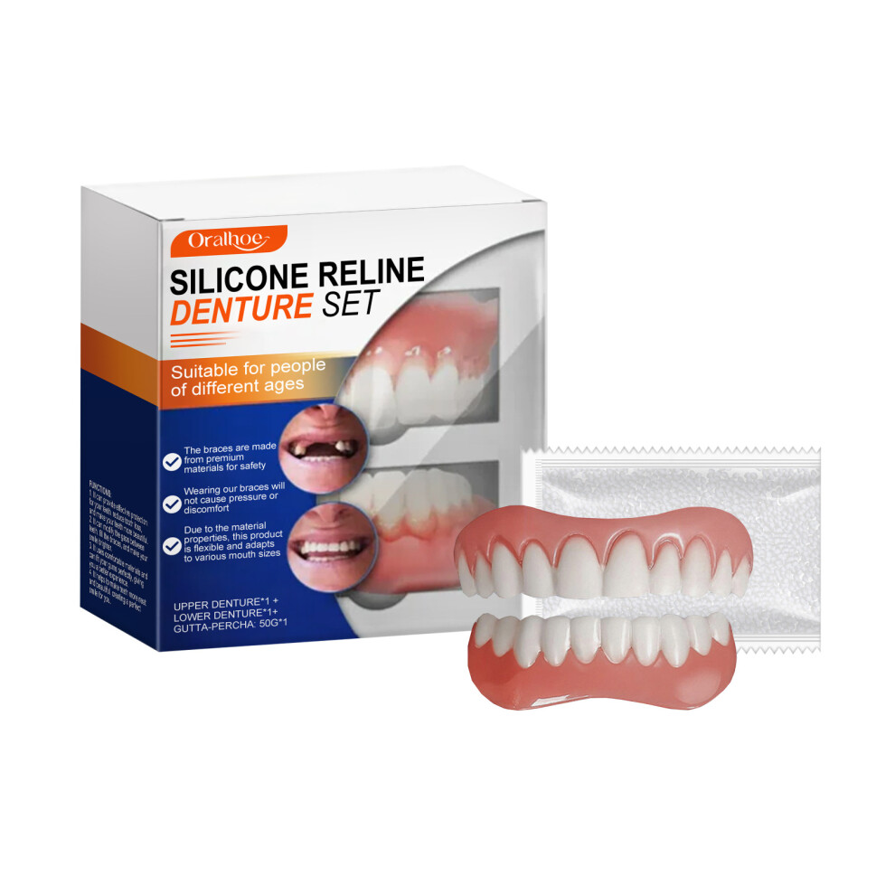 (Suit) ORALHOE Denture Modification Braces Dental Cosmetic Covers Improve the Beauty of Smiles Comfortable Material Dentures