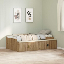 vidaXL Bed Frame with Drawer Artisan Oak 80 x 200 cm Engineered Wood