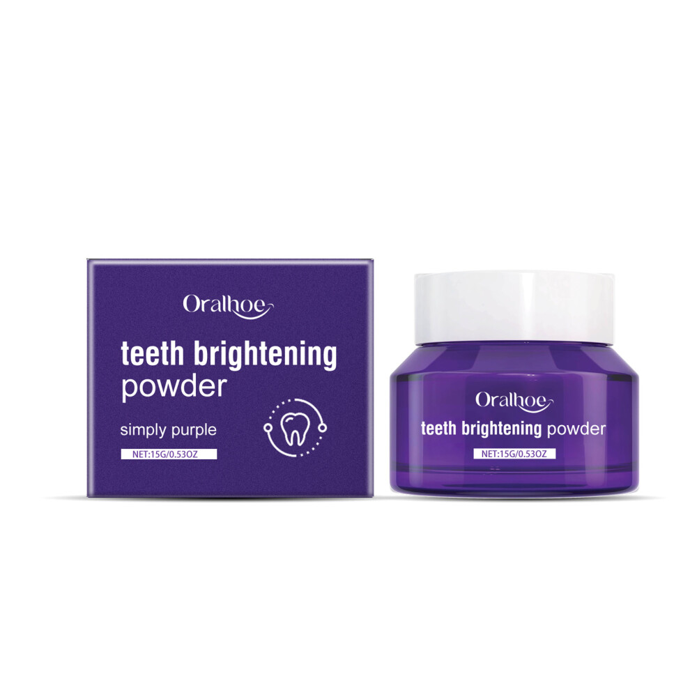 (15g) ORALHOE purple tooth powder, cleans odor, cares for the mouth, freshens breath, brightens teeth, protects gums, tooth powder