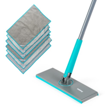 Beldray Anti-Bac Clip-to-Grip Floor Mop, 360 Swivel, Hygienic Handle, 6 Cloths