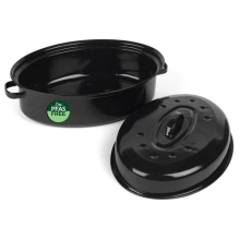 Russell Hobbs Deep Roaster & Lid Vitreous Enamel Self Basting Roasting Pan 36cm