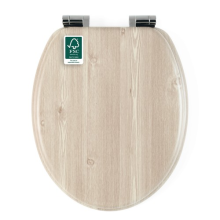 Beldray Wooden Toilet Seat - Soft Close Lid, Easy Fit, Standard Size, Oak