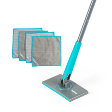 Beldray Anti-Bac Bathroom Mop – 360 Swivel, 4 Cloths, Hygienic, Wet & Dry Use