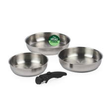 Russell Hobbs 3-Piece Frying Pan Set – 20/24/28cm, Detachable Clip-On Handle