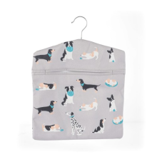 Beldray Peg Bag Dog Print Hanging Hook for Storage Reusable Indoor/Outdoor Use