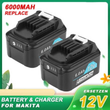 2 Pcs 6000 mAh Replacement Battery for Makita BL1021B