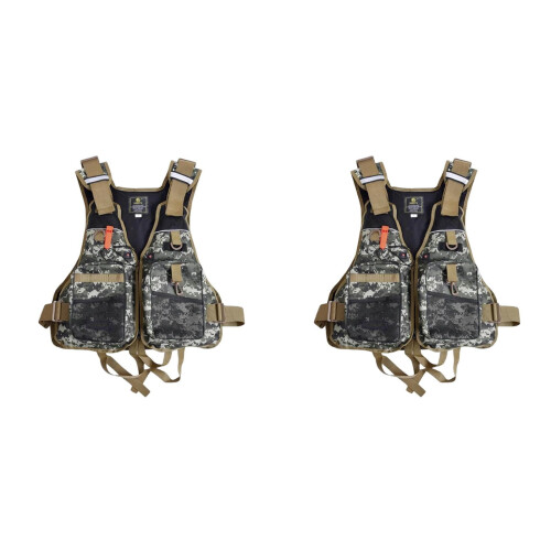 Fishing Safety Vest Life Jacket 2PCS Adjustable Breathable