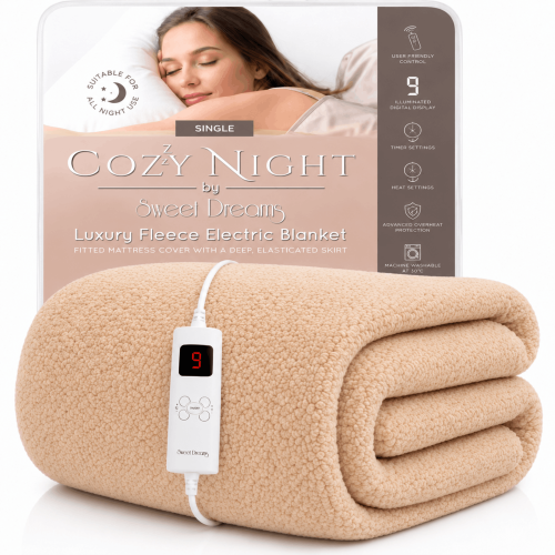 (Single ) Cozy Night Luxury Wool Electric Blanket with timer