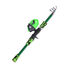Kids Fishing Rod Set Telescoping Green 2-Piece