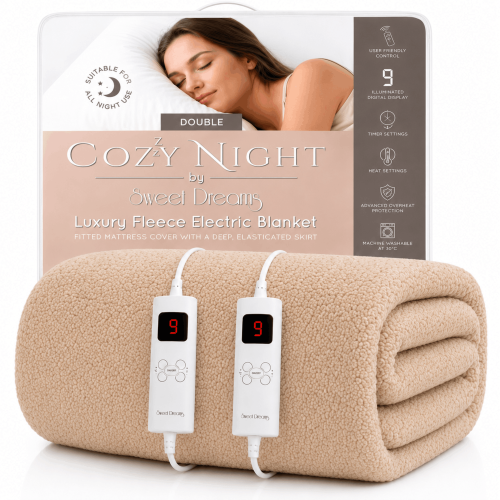 (Double) Cozy Night Luxury Wool Electric Blanket with timer