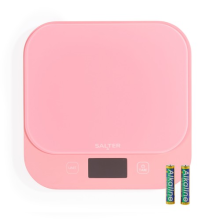 Salter British Bakes Digital Kitchen Scale Pink, 10kg, Waterproof, Tare Function