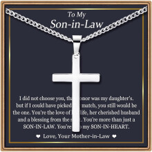 Cross Necklace Silver Cuban Link Chain for Men
