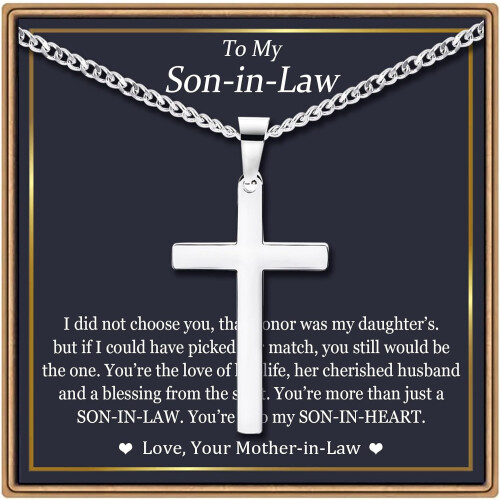 Cross Necklace Silver Cuban Link Chain for Men