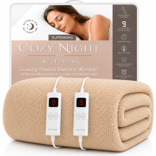 (King) Cozy Night Luxury Wool Electric Blanket with timer