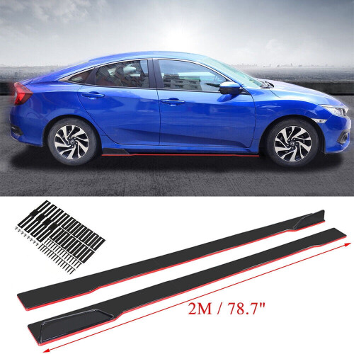 Car Side Skirts Extension Lip Splitters 6 pcs 78.7 in Gloss