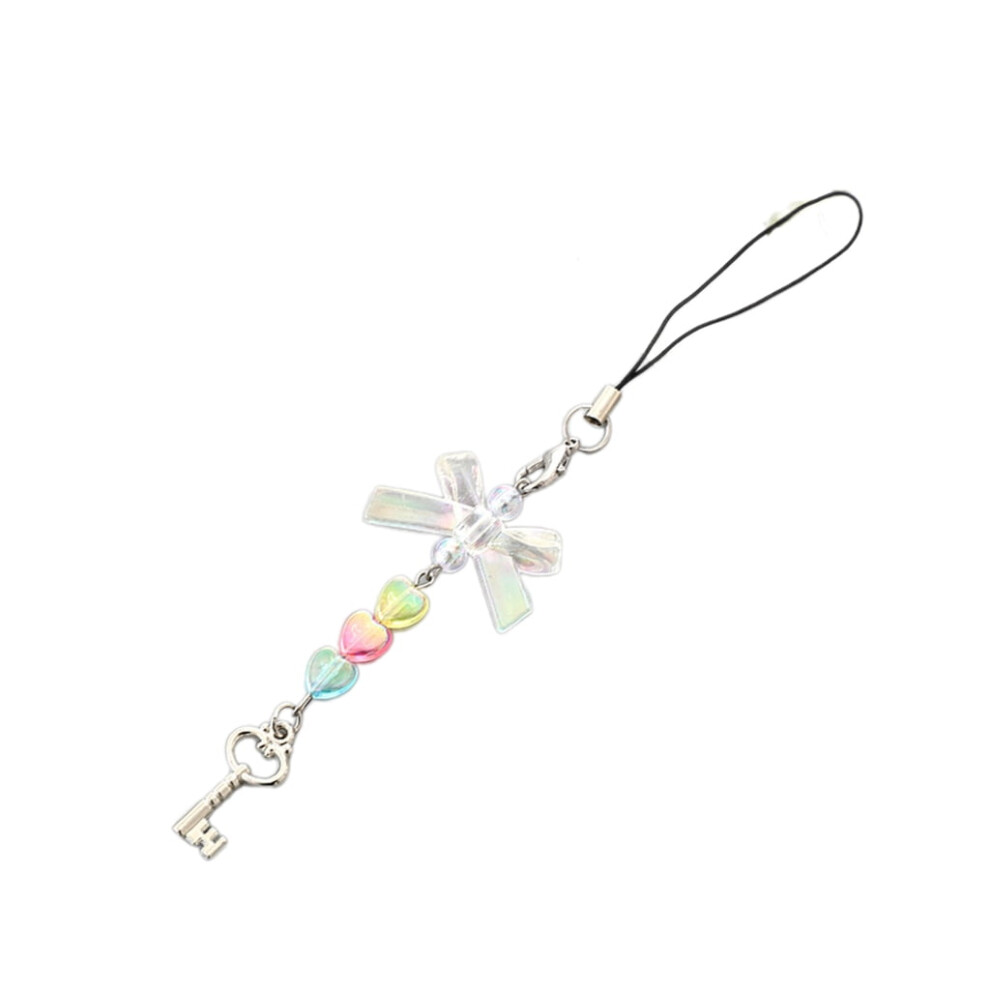 Handmade Bowknot Phone Charm Heart Beaded Lanyard 1Pc 928028482175