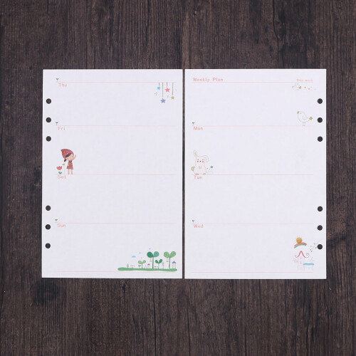 WHAMVOX A5 filler paper refills for spiral notebook weekly