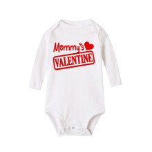 Unisex Valentine's Day Baby Romper White 6M