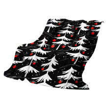 Black Christmas Throw Blanket Fuzzy Fleece 28x40 Inch