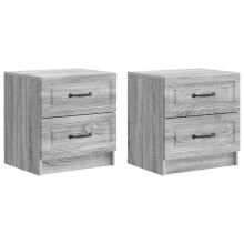 vidaXL Bedside Cabinet 2 pcs Grey Sonoma 43 x 34.5 x 44.5 cm