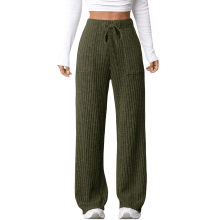 Women's Plaid Joggers with Pockets Green L