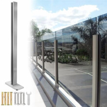 Glass Railing End Post T304 Stainless Steel 23.62 Inch