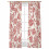 Sheer Curtains Abstract Paisley Red Flower Pattern 52x96 1