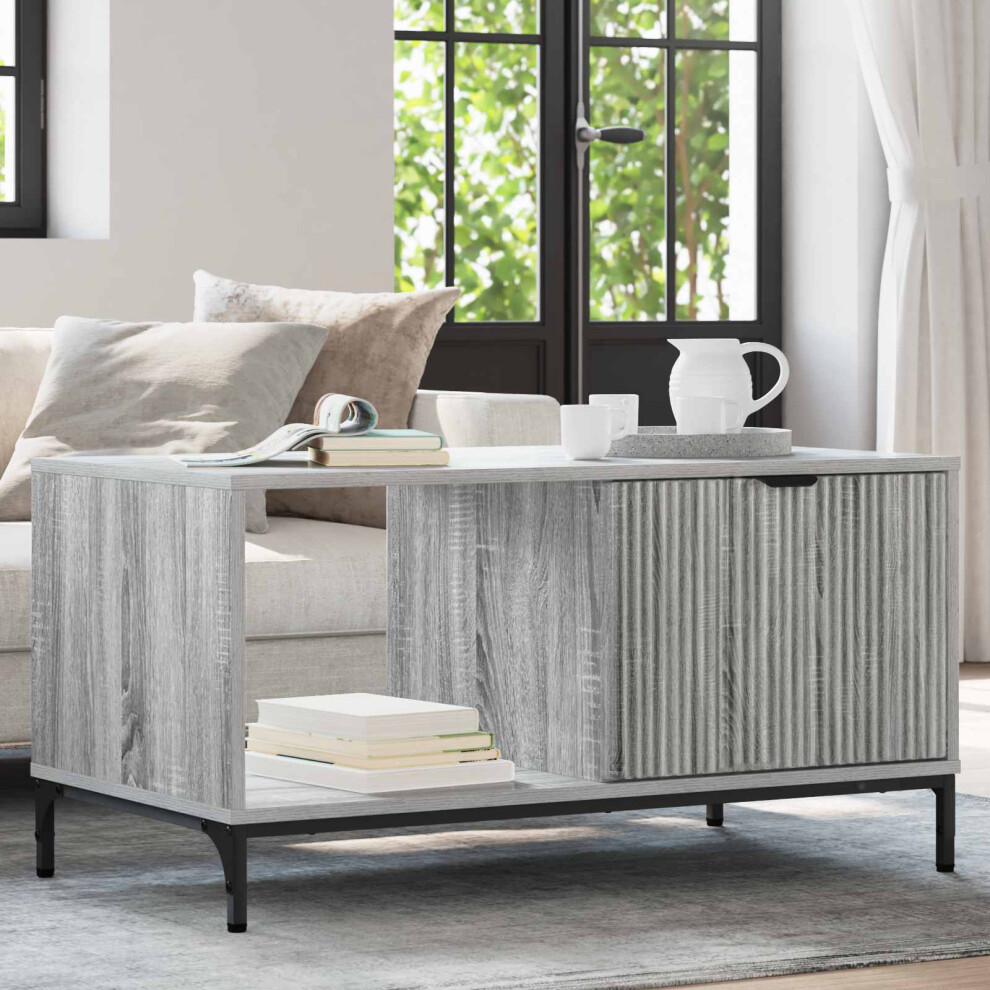 Vidaxl Coffee Table Grey Sonoma 90 X 49 X 46 Cm Engineered Wood