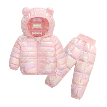 Toddler Snowsuit Set Hooded Jacket and Pants Pink Size 110