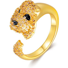 Sterling Silver Dog Ring for Women Adjustable