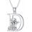 Cat Initial Pendant Necklace Silver Alphabet A-Z 1