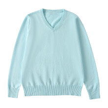 Unisex V-neck sweater light blue 9-10 years