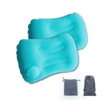 2 Pack Ultralight Inflatable Camping Pillow with Storage Bag, Curved Support for Beach Hiking Trekking