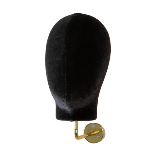 Mannequin Head Wall Mount Holder Black Velvet