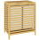Panier à linge en bambou avec couvercle, 2 compartiments, pliable 64 L 1
