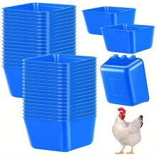 Chicken Cage Cups Hanging Feeding Bowls for Birds 10 Pcs