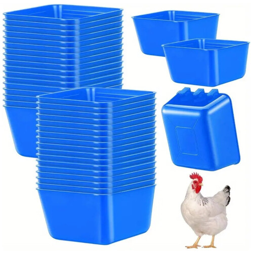 Chicken Cage Cups Hanging Feeding Bowls for Birds 10 Pcs
