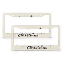 Christmas Tree License Plate Cover Aluminum Frame 2 PCS