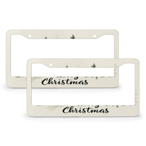 Christmas Tree License Plate Cover Aluminum Frame 2 PCS