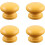 Drawer Knobs Wooden Lotus Shape Yellow 4 Pcs 1