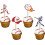 Wooden Baseball Cupcake Toppers 16PCS 1