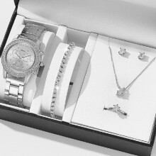 Elegantes Damen-Schmuckset mit Armband, Halskette, Ohrringen und Ring – ein perfektes Weihnachtsgeschenk