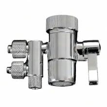 Chromovaný obousměrný přepouštěcí ventil pro faucet 1/4 palce pro vodní filtr na pracovní desku a filtr reverzní osmózy RO