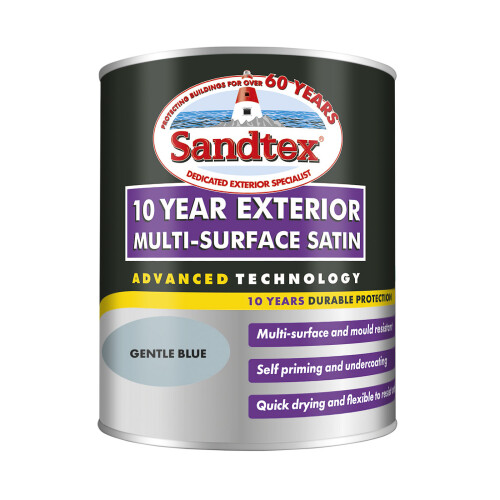 Sandtex Sandtex 10 Year Multi-Surface Satin Paint Gentle Blue 750ml