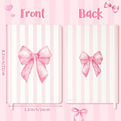 Pink Bow Hardcover Ruled Journal Notebook 1 1
