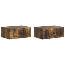 vidaXL Bedside Cabinet with Drawer 2 pcs Smoked Oak 49 x 34.5 x 20 cm
